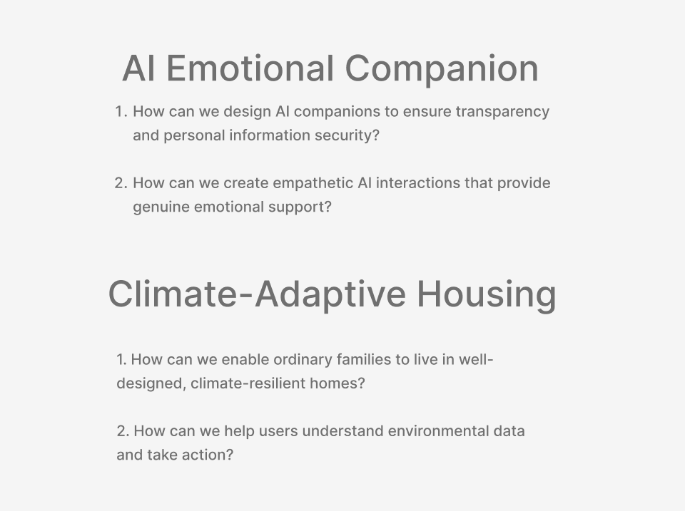 Two HMI/HMW statements written for the two technology trends I selected.
