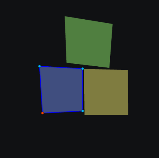 This is a screenshot of the process of adjusting the quadrilateral placed on the cardboard box within Touch Designer.
